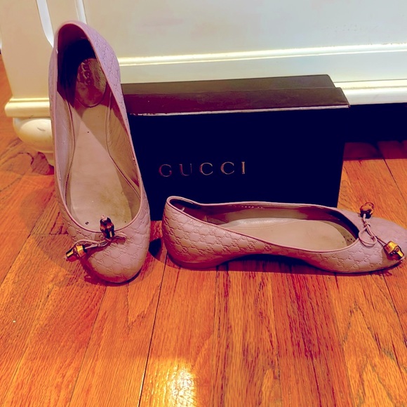 Gucci “Sylvia” Pink Bamboo bow ballet flats size 39 ( US 9) - Picture 2 of 9